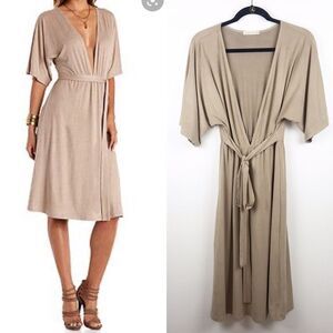 Sunday rumors boutique faux suede dress deep V‎